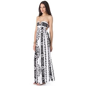 Aztec Print Strapless Maxi Dress